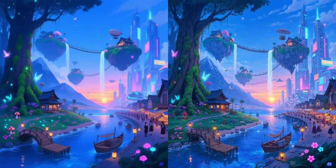 A source image transformed into a finished visual scene
